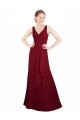 Long Burgundy Sleeveless A-Line Bridesmaid Dress / Evening Dress Leeds
