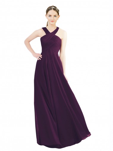 Long Grape Sleeveless A-Line Bridesmaid Dress Leeds