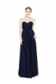 Long Dark Navy Sleeveless A-Line Low Back Bridesmaid Dress / Evening Dress Leeds
