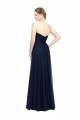 Long Dark Navy Sleeveless A-Line Low Back Bridesmaid Dress / Evening Dress Leeds