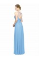 Long Periwinkle Sleeveless A-Line Keyhole Back Bridesmaid Dress / Evening Dress Leeds