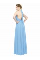 Long Periwinkle Sleeveless A-Line Low Back Bridesmaid Dress Leeds