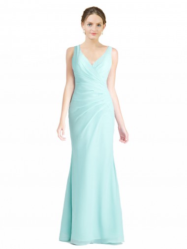 Long Waterfall Sleeveless Mermaid Bridesmaid Dress Leeds