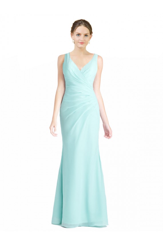 Long Waterfall Sleeveless Mermaid Bridesmaid Dress Leeds
