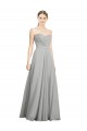 Long Silver Sleeveless A-Line Low Back Bridesmaid Dresses Leeds