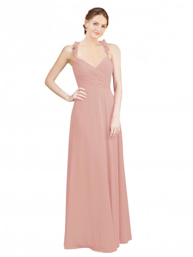 Long Bliss Pink Sleeveless A-Line Keyhole Back Bridesmaid Dress / Evening Dress Leeds