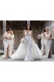 Long Champagne Sleeveless A-Line Low Back Bridesmaid Dress Leeds