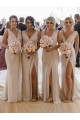 Long Champagne Sleeveless A-Line Low Back Bridesmaid Dress Leeds