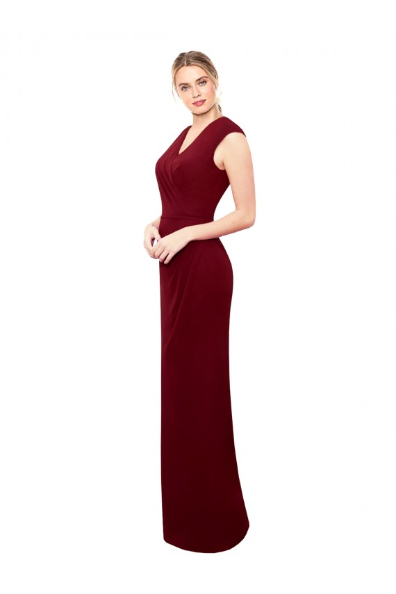 Long Burgundy Sleeveless Mermaid Keyhole Back Prom Dress / Bridesmaid Dress Leeds