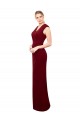 Long Burgundy Sleeveless Mermaid Keyhole Back Prom Dress / Bridesmaid Dress Leeds