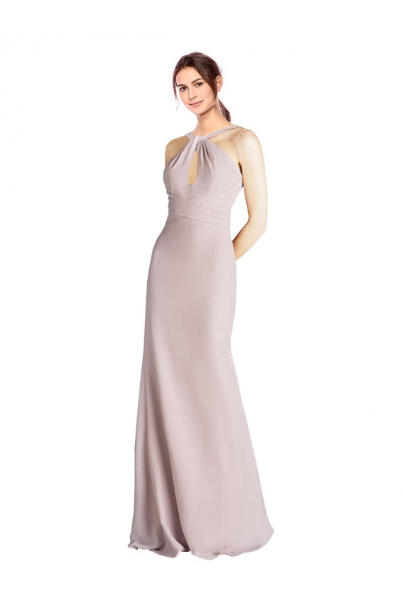 Long Sleeveless Sheath Open Back Bridesmaid Dress Leeds