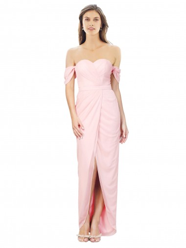 Pink Sleeveless A-Line High Low Bridesmaid Dress Leeds