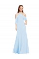 Long Light Sky Blue Cold Shoulder A-Line Formal Dress / Bridesmaid Dress Leeds