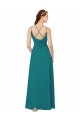 Long Hunter Sleeveless Sheath Open Back Bridesmaid Dress Leeds