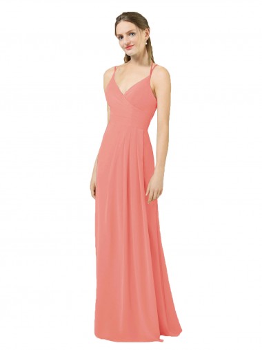 Long Desert Rose Sleeveless Sheath Keyhole Back Bridesmaid Dress Leeds