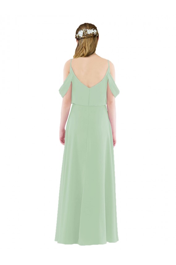 Long Sage Sleeveless Sheath Bridesmaid Dress Leeds