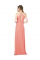 Long Desert Rose Sleeveless Sheath Keyhole Back Soft Chiffon Bridesmaid Dress Leeds