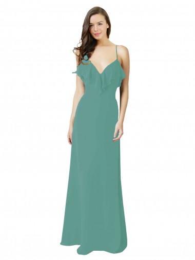 Long Icelandic Silver Sleeveless A-Line Bridesmaid Gown Leeds