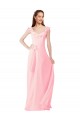 Long Pink Cap Sleeves A-Line Bridesmaid Dress Leeds