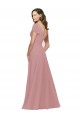 Long Dusty Pink Flutter Sleeves A-Line V-Back Bridesmaid Dress / Evening Dress Leeds