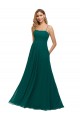 Long Hunter Sleeveless A-Line Low Back Soft Chiffon Bridesmaid Dress Leeds