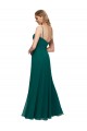 Long Hunter Sleeveless A-Line Low Back Soft Chiffon Bridesmaid Dress Leeds