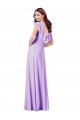 Long Lilac Cap Sleeves A-Line V-Back Bridesmaid Dress / Formal Dress Leeds