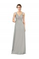 Long Silver Sleeveless A-Line Soft Chiffon Bridesmaid Dress Leeds