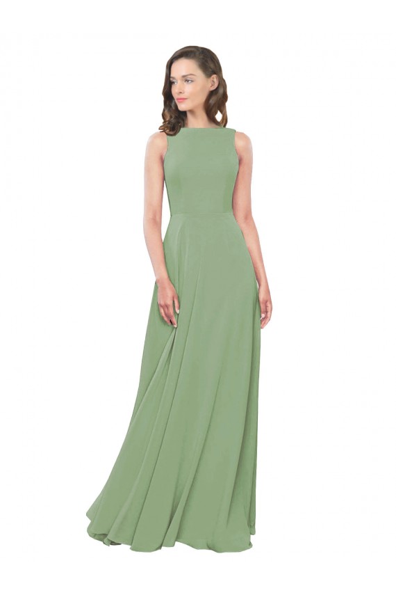Long Seagrass Sleeveless A-Line Bridesmaid Dress Leeds