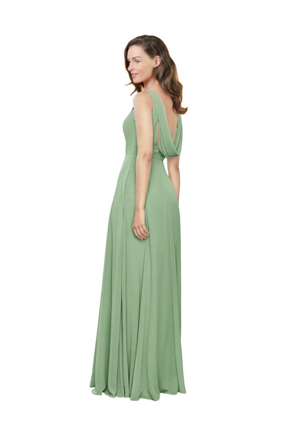 Long Seagrass Sleeveless A-Line Bridesmaid Dress Leeds