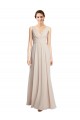 Long Cream Pink Sleeveless A-Line Formal Dress / Bridesmaid Dress Leeds
