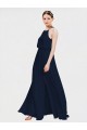 Long Floor Length Dark Navy Sleeveless A-Line Formal Dress / Bridesmaid Dress Leeds