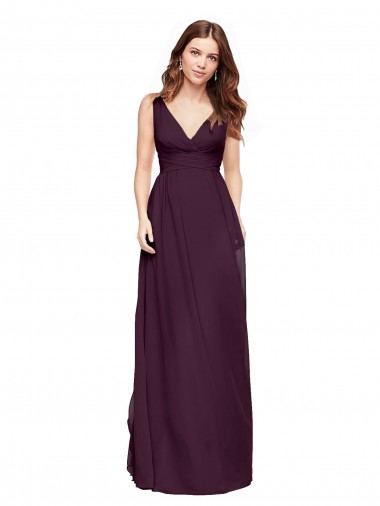 Long Grape Sleeveless A-Line Bridesmaid Dress / Evening Gowns Leeds
