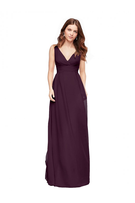 Long Grape Sleeveless A-Line Bridesmaid Dress / Evening Gowns Leeds