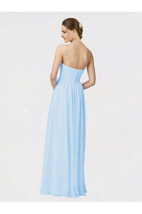 Long Light Sky Blue Sleeveless A-Line Formal Dress / Bridesmaid Dress Leeds