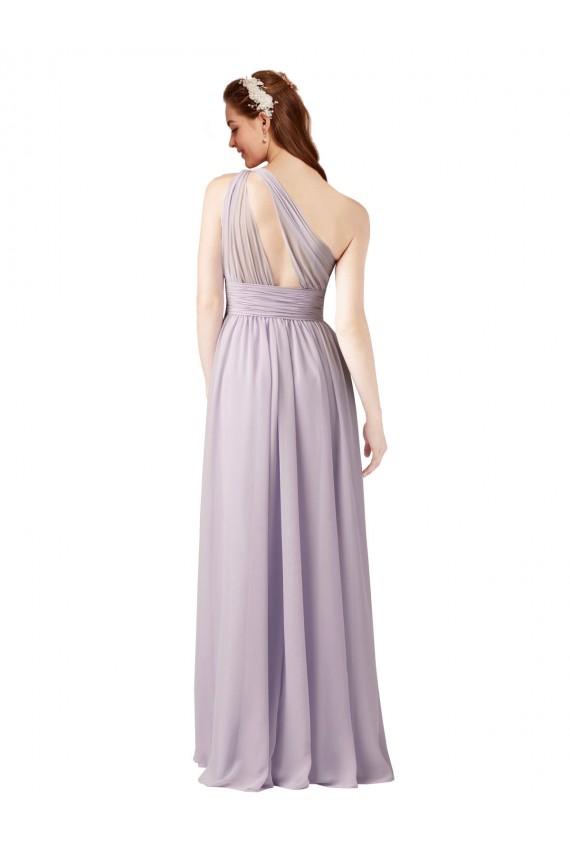 Long Floor Length Grape Sleeveless A-Line Chiffon Bridesmaid Dress Leeds