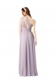 Long Floor Length Grape Sleeveless A-Line Chiffon Bridesmaid Dress Leeds