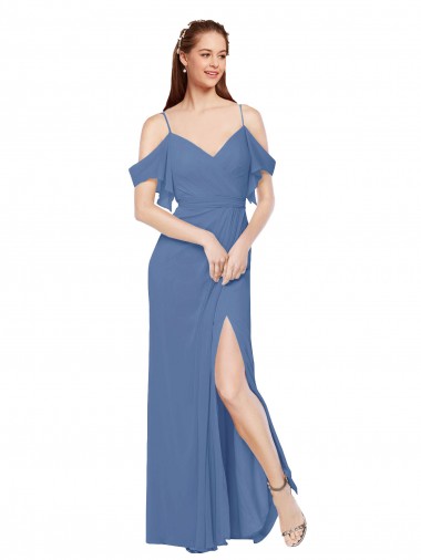 Long Windsor Blue Sleeveless A-Line Bridesmaid Dress Leeds