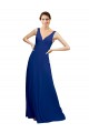 Long Floor Length Royal Blue Sleeveless A-Line Low Back Bridesmaid Dress Leeds