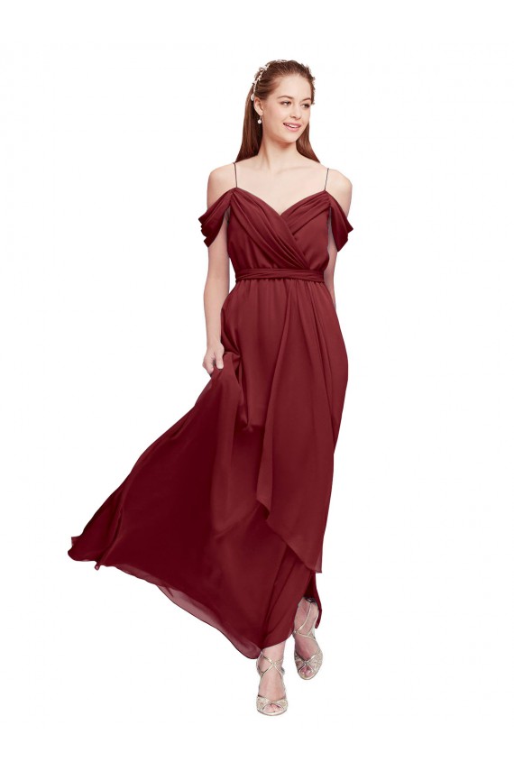 Long Burgundy Sleeveless Sheath Formal Dress / Bridesmaid Dress Leeds