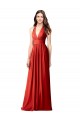 Long Red Sleeveless A-Line Open Back Bridesmaid Dress / Formal Dress Leeds