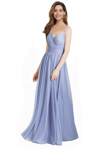 Long Sleeveless A-Line Open Back Chiffon & Lace Bridesmaid Dress / Evening Dress Leeds