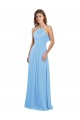 Long Periwinkle Sleeveless A-Line Keyhole Back Chiffon Bridesmaid Dress / Evening Dress Leeds