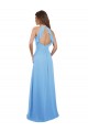 Long Periwinkle Sleeveless A-Line Keyhole Back Chiffon Bridesmaid Dress / Evening Dress Leeds