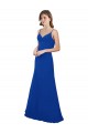 Long Royal Blue Sleeveless A-Line Low Back Evening Dress / Bridesmaid Dress Leeds