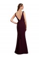 Long Burgundy Gold Sleeveless Mermaid V-Back Bridesmaid Dress Leeds