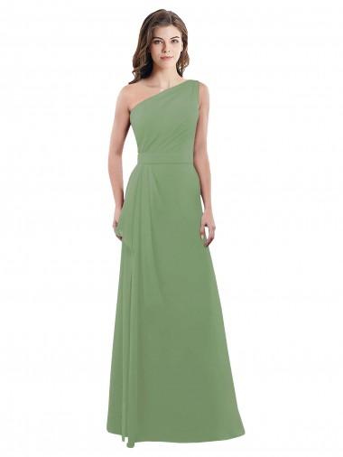 Long Seagrass Sleeveless A-Line Side Slit Bridesmaid Dress Leeds