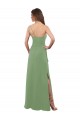 Long Seagrass Sleeveless A-Line Side Slit Bridesmaid Dress Leeds