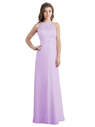 Long Lilac Sleeveless A-Line Keyhole Back Bridesmaid Dress / Formal Dress Leeds