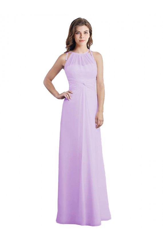 Long Lilac Sleeveless A-Line Keyhole Back Bridesmaid Dress / Formal Dress Leeds